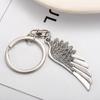 Retro Single Wing Stainless Steel Keychain Angel Feather Design Fashion Unique Pendant Practical Daily Bag Charm
