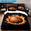 3PCS Basketball Crown Fire Sport 3pcs Bedding,Including 3PCS Duvet Cover And 2pcs Pillowcases Perfect for Christmas,Ideal for Bedroom, Dormitory