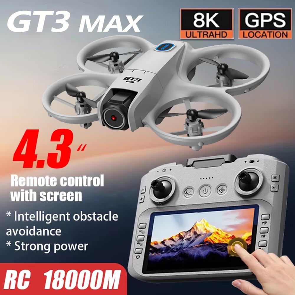 2026 New Hot GT3 Max Mini Drone 8K HD Camera WiFi Foldable Micro Aircraft Fixed Height Freestyle Quadcopter RC Helicopter Kids Toy
