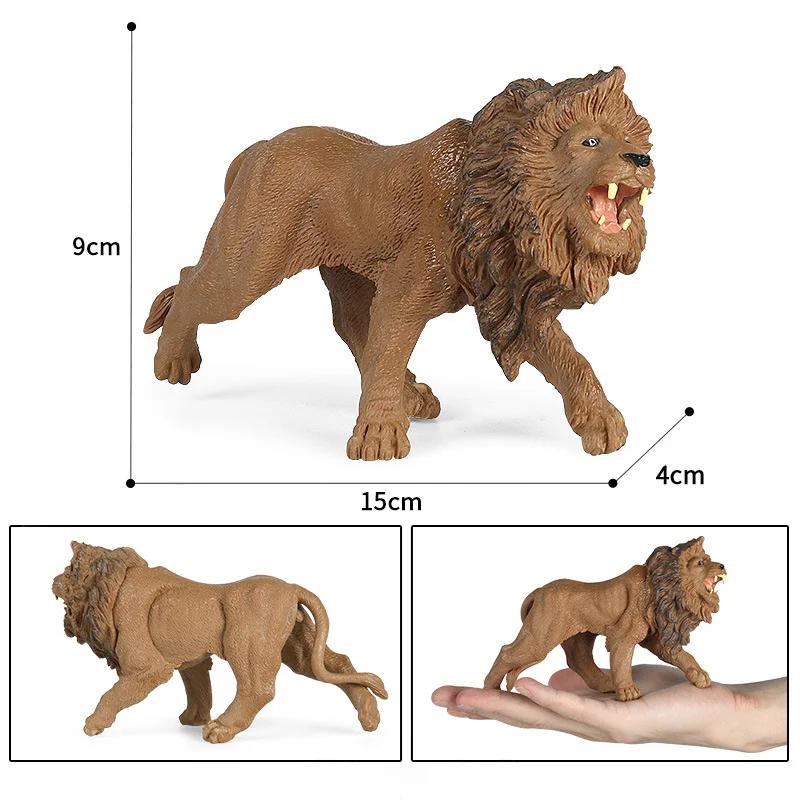 Children's Simulation Beast Animal Model Toys Hobbies Action Figures Lion Tiger Elephant Ornament Collection Animals Kids Game