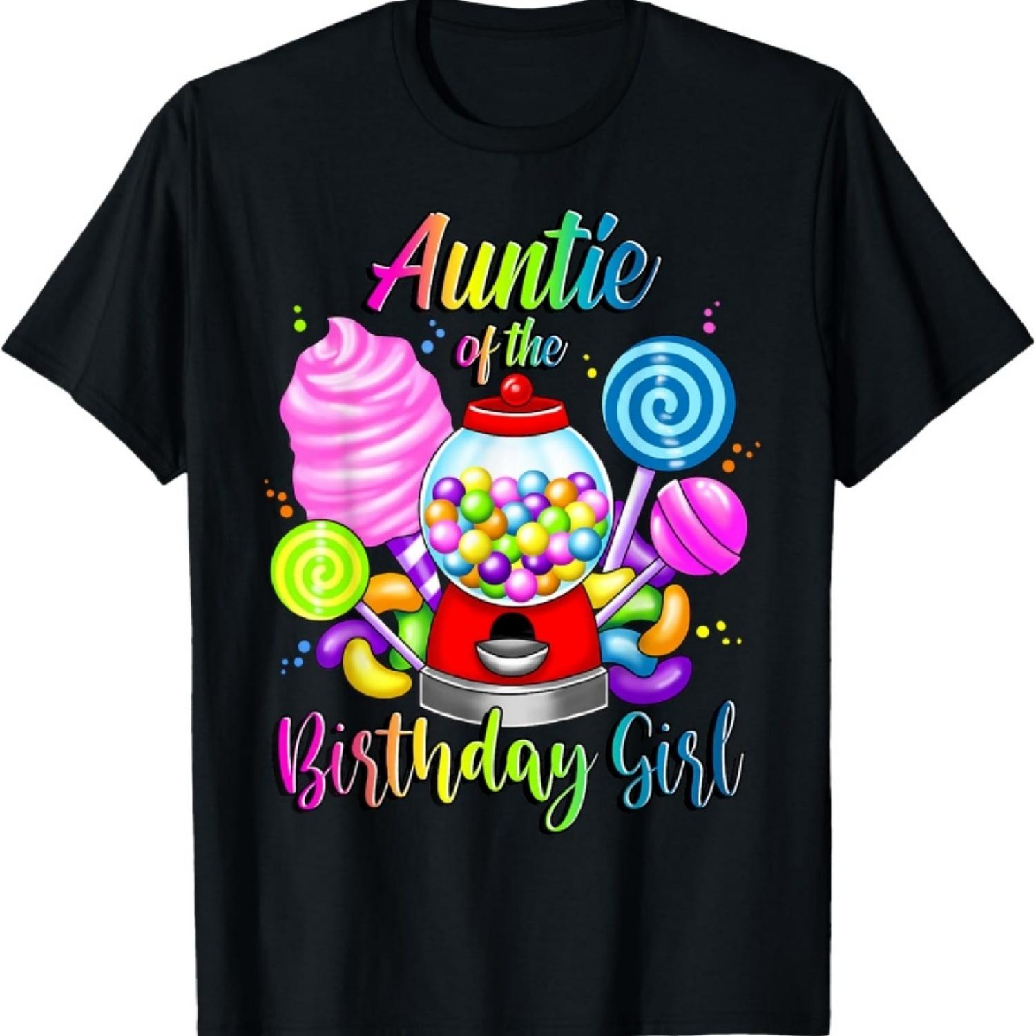 

Candy Machine Auntie Birthday Girl Candyland Party Matching T-Shirt S