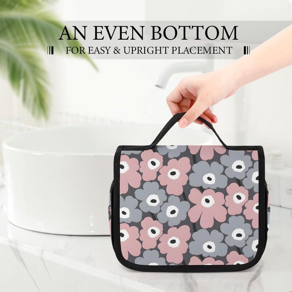 Floral Toiletry Pouch with Hanging Hook for Toiletries and Travel Small Item Perfect for Business and Outdoor Cute and Stylish Character Design