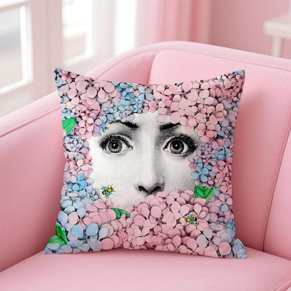 Minimal Abstract Women Simple Anime Art Cushion Cover Pillow Case Soft Skin Friendly Fabric  Concealed Zipper
