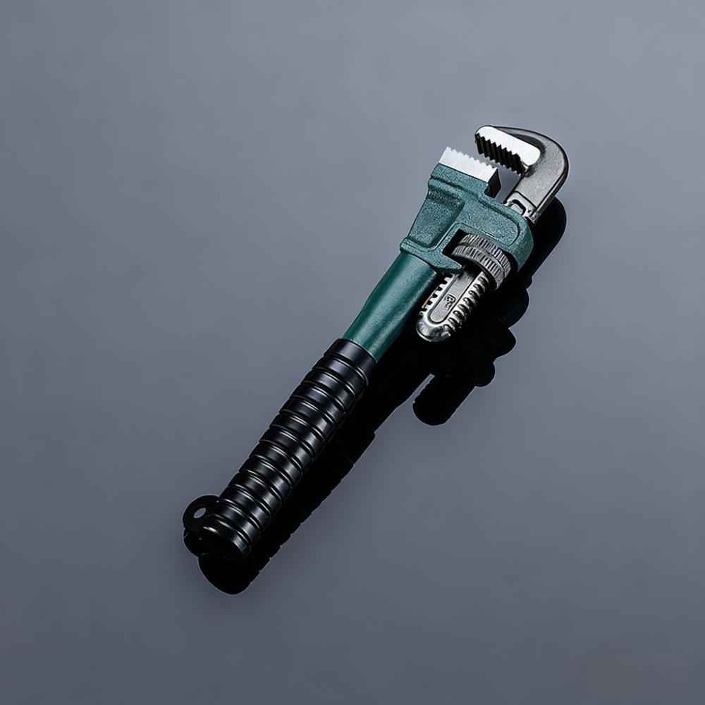 8/10/12/14 Inch Heavy-Duty Steel Pipe Wrench Set, Adjustable Straight Plumbing Wrench with Soft Grip Handle