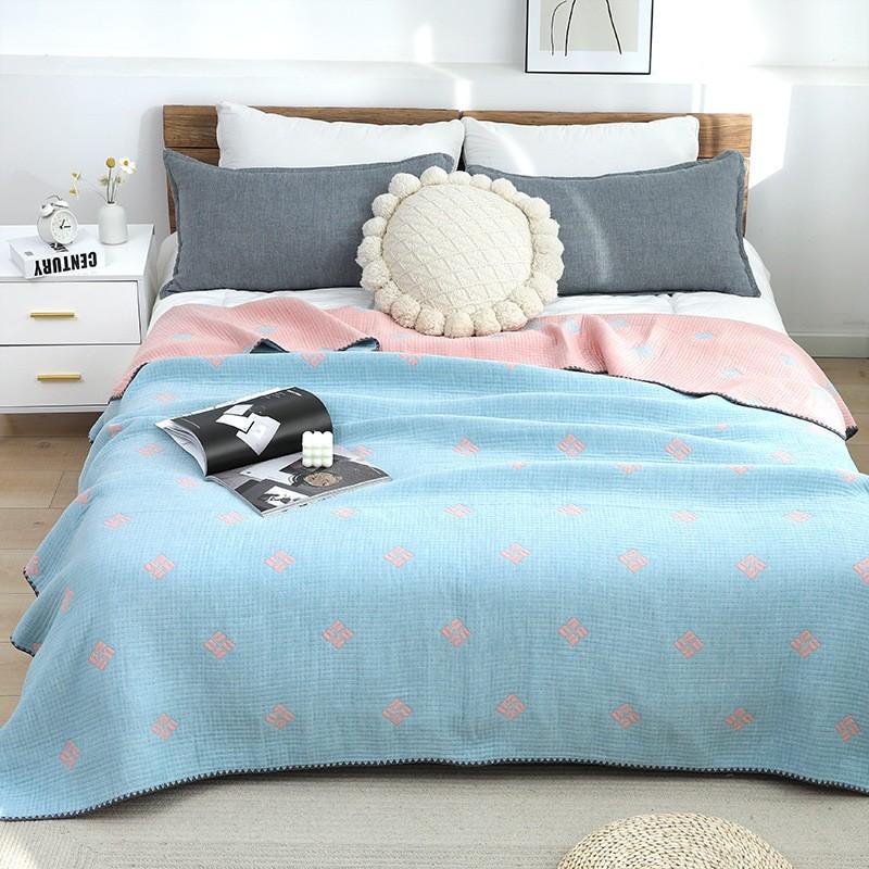 Pătură din muselină din tifon de bumbac, cuvertură moale, în carouri, jacquard, pentru adulți, pe/pat/canapea/avion/cuvertură de pat de călătorie 200x230cm