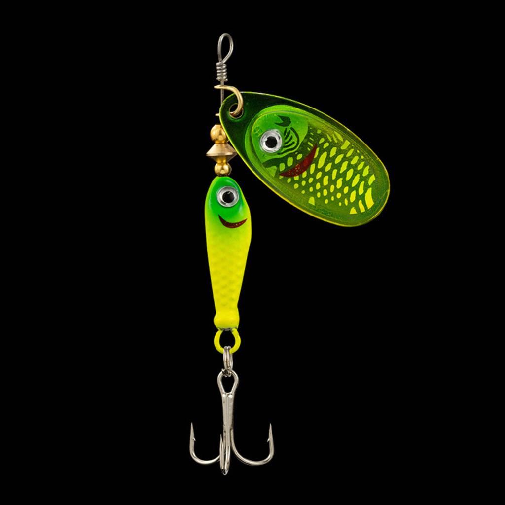 9g 7cm Fishing Lure Spinnerbait Metal Fishing Spoon Bait with Rotating Blade and Treble Hook for Freshwater Fishing Tackle