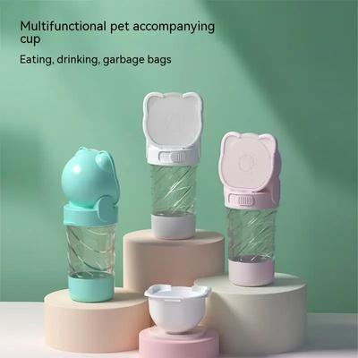 Dog Outing Water Cup Bottle Portable Cup Walking Dog Water Bottle Pet Drinking Water Feeding Food Waste Dag Integrated Cup