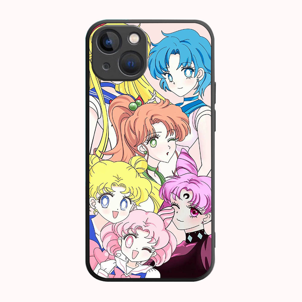 B-11 Sailor Moon Black Case for Samsung S24 S23 S22 S21 S20 FE S10 Lite Ultra S7 S8 S9 Plus A05S A11 A12 A13 A15 A22 A24 A25 A32 A52 A71 5G