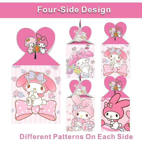 ARHAVI 12pcs My Melody Party Favor Gift Boxes, My Melody and Kuromi Birthday Party Supplies for Kids Party Decorations