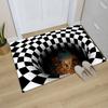 3D Optical Illusion Home Entrance Carpet Door Mat Trippy Living Room Rug Non-Slip Hallway Bedroom Bathroom  Kitchen Floor