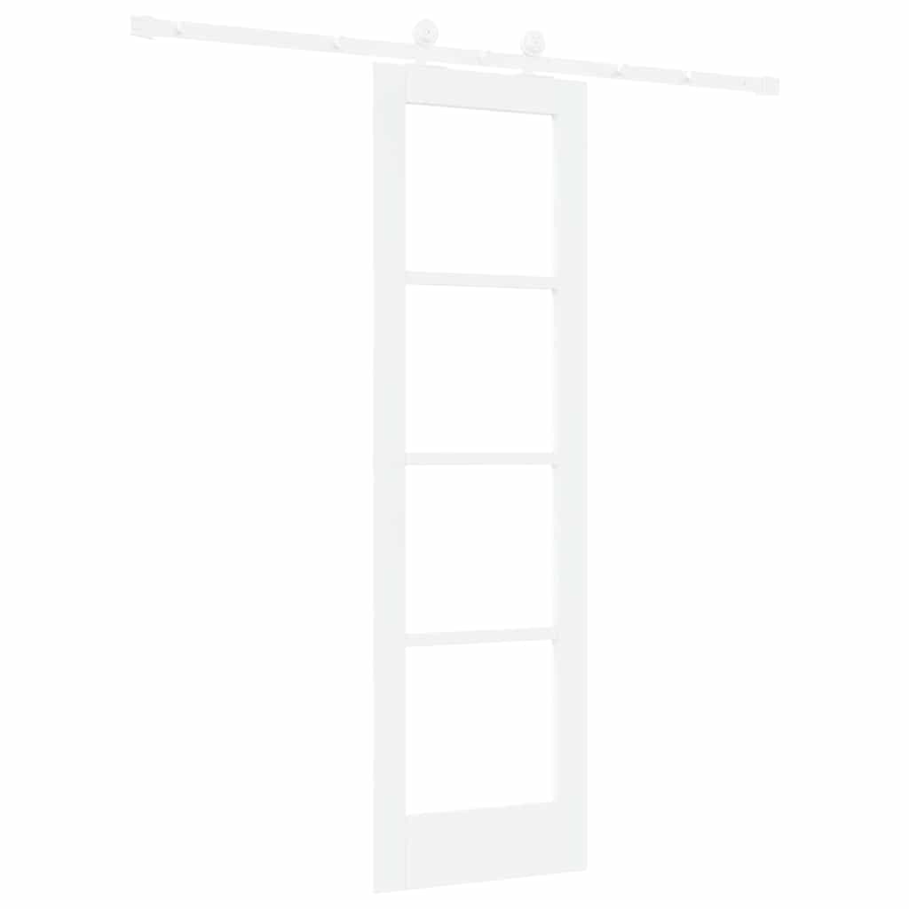 ORKDAL Sliding Door White 61 X 198.5 Cm Solid Pine Wood and Glass