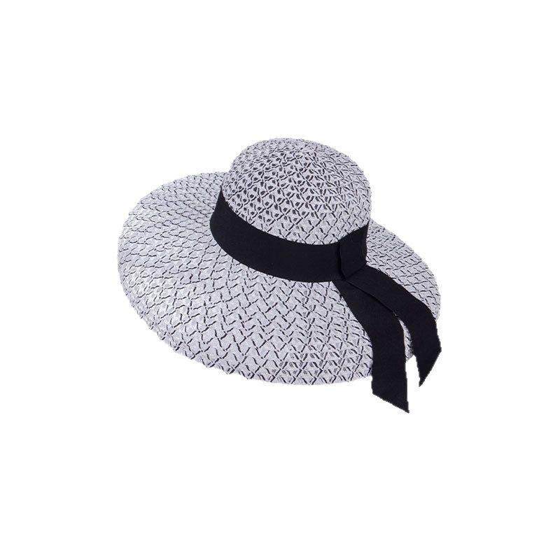 New Fashion Summer Women's Sun Protection Elegant Black Bow Accessories Versatile Casual Hat Sun Hat
