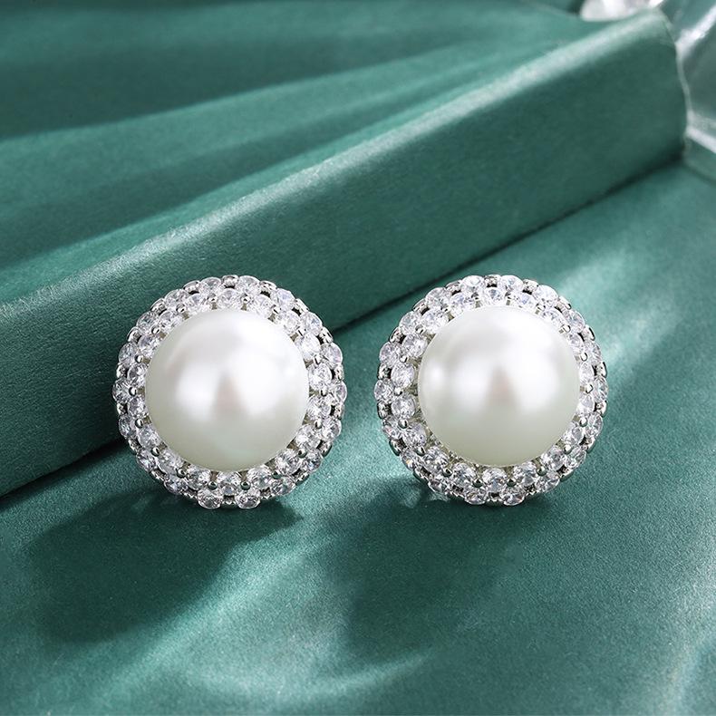 Beimu Pearl Necklace Jewelry Three Piece Set Ring Earnail Pendant Premium Temperament