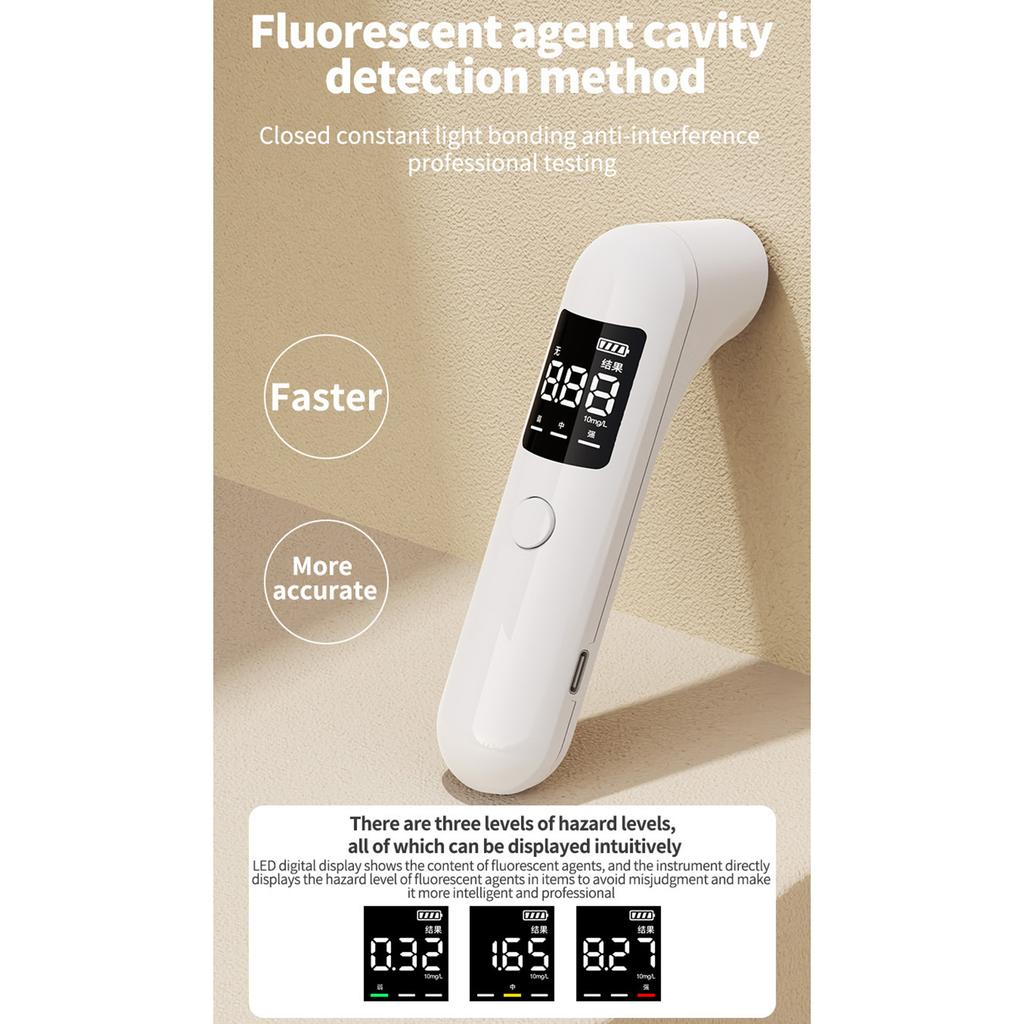 High Precisions Fluorescent Concentration Meter ABS Material Easy To Read Fluorescent Agent Detector Daily Use