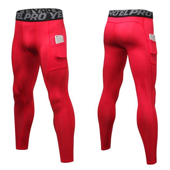 Men Running Compression Pants Quick Dry Elastic Waist Sports Tights Leggings