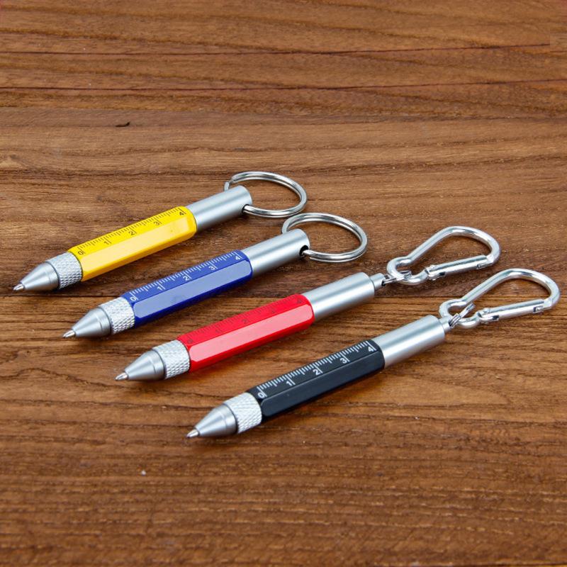 Multifunction Tool Pen Six-in-One Metal Pen Screwdriver Hexagonal Touch Screen Carabiner Small Scale