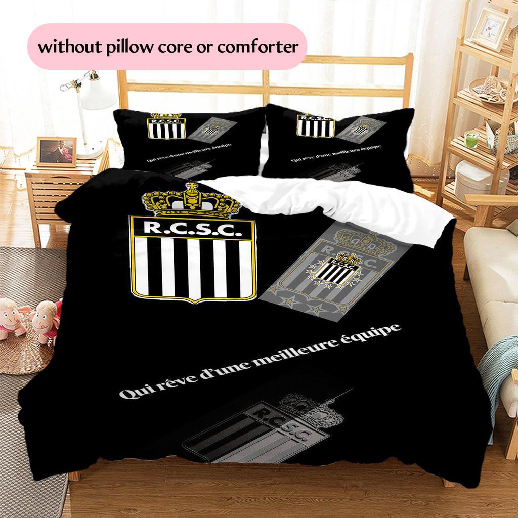Sporting Charleroi Pattern Bedding Home Decoration Birthday Gift ( 1 Duvet Cover + 2 Pillowcase, Without Core),fan Merchandise.