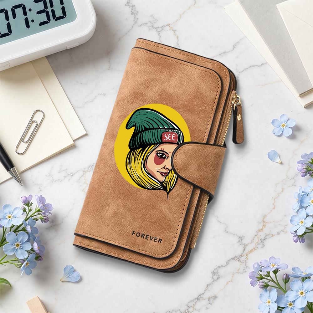 Stylish Printed Long Wallet Forever Women Casual Portable Card Holder