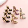 10/12 Piece Set 708.66x551.18 Inch Enamel High Heels Pendant for Women's Shoes Pendant Oil Dripping Necklace Keychain Jewelry Wh
