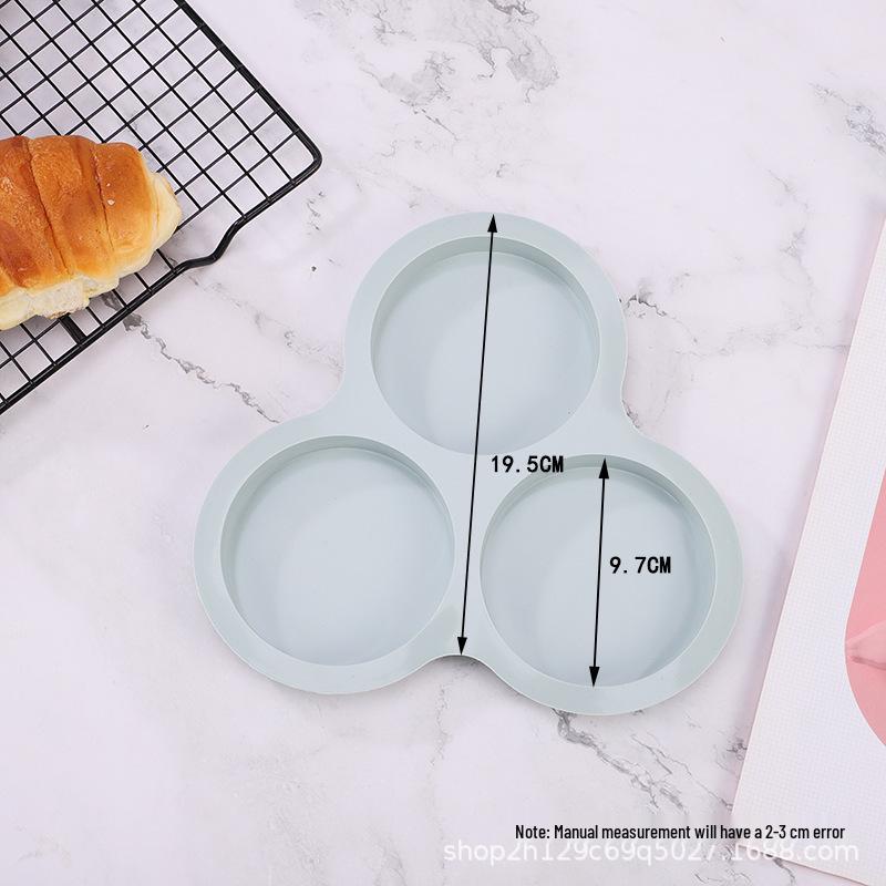 4-Inch Silicone Rainbow Chiffon Cake Mold Set - Triple Layer Baking Tool Gray Triple