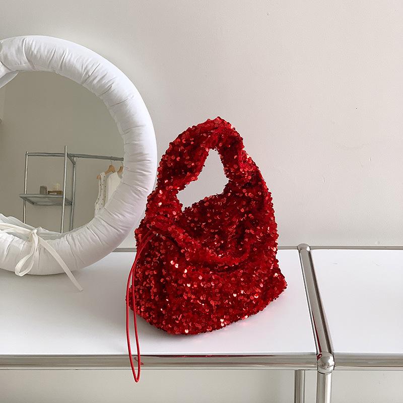 

Блестящие сумки с пайетками, женская персонализированная сумка-клатч на шнурке для банкета, подмышечная сумка, корейская женская вечеринка, универсальный клатч