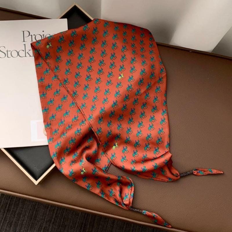 

Silk scarf new fashion wheat ear cashew flower silk scarf head scarf beaded small scarf scarf triangular scarf waist tie