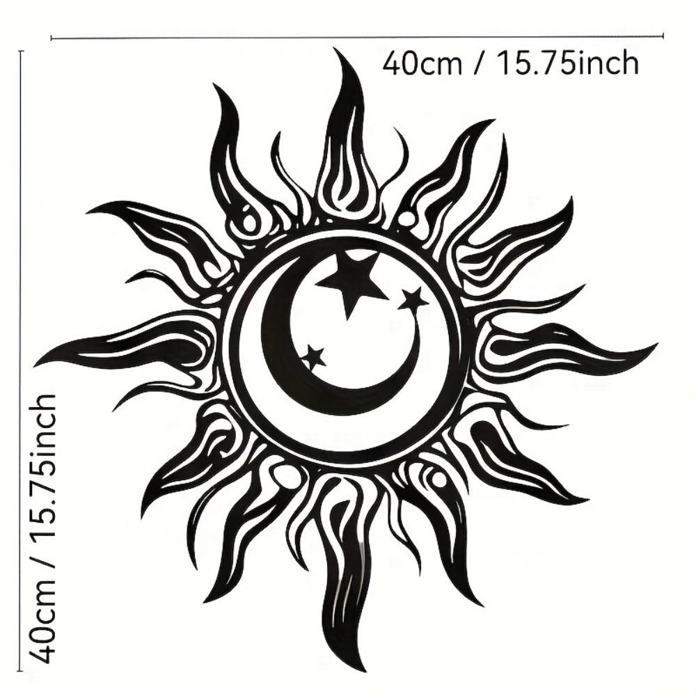 Large Sun Moon Star Metal Wall Art 39.88 cm Home Garden Decor Easy Hang