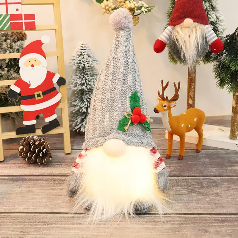 Christmas Decorations: Glowing Rudolph, Santa, and Faceless Doll Ornaments – Perfect Small Holiday Gifts