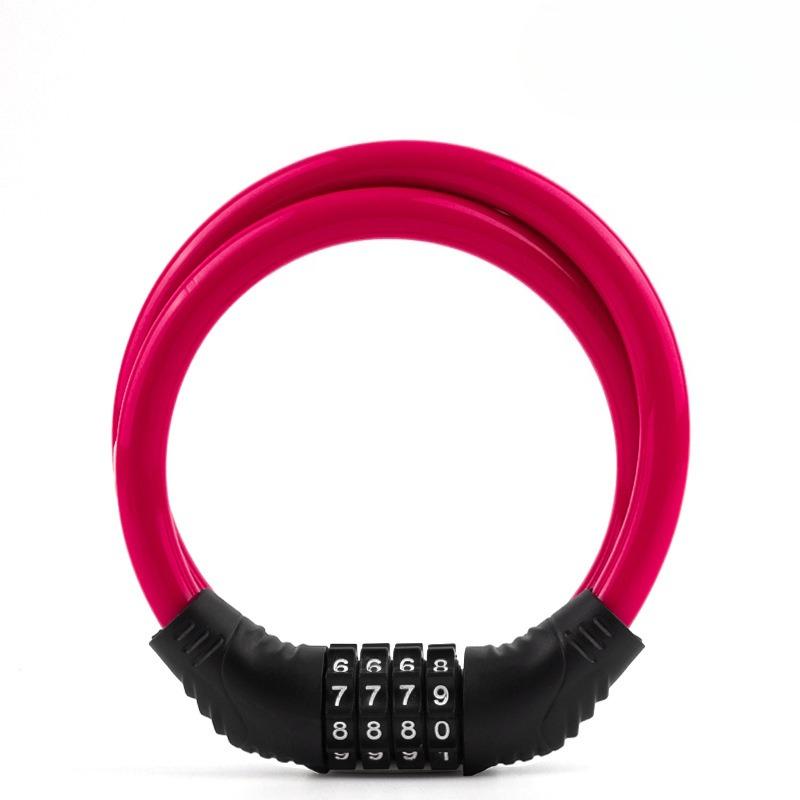 1Pc Bicycle Four-digit Combination Lock Mountain Bike Portable Anti-theft Color Lock Dead Fly Bicycle Riding Equipment