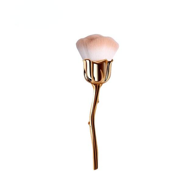 1PC Rose-shaped Manicure With Nail Brush Art Brush Nail Accessories Tool Popular Round Makeup Polishing Dust Removal Brush