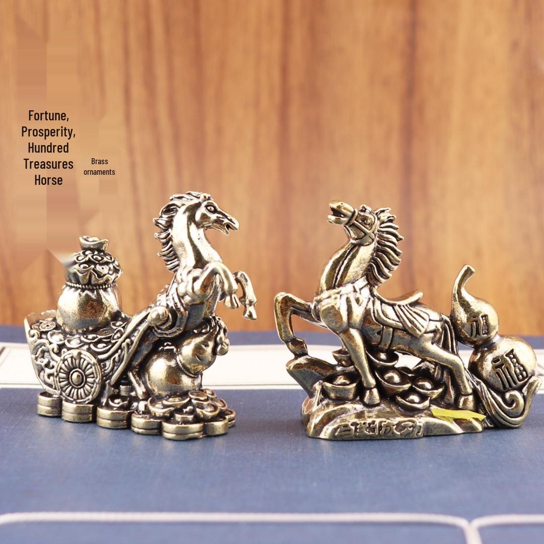 

Brass Gourd Ingot Zodiac Figurine: Creative Office Desktop Decoration