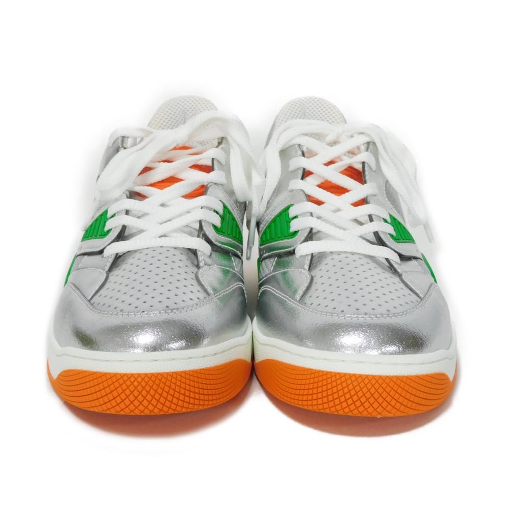 Used 9539 Good Game Basket 722429 AAA9I 8141 7896 10 Green Low Top 11.4" Unused Interlocking G Silver Men's from Japan
