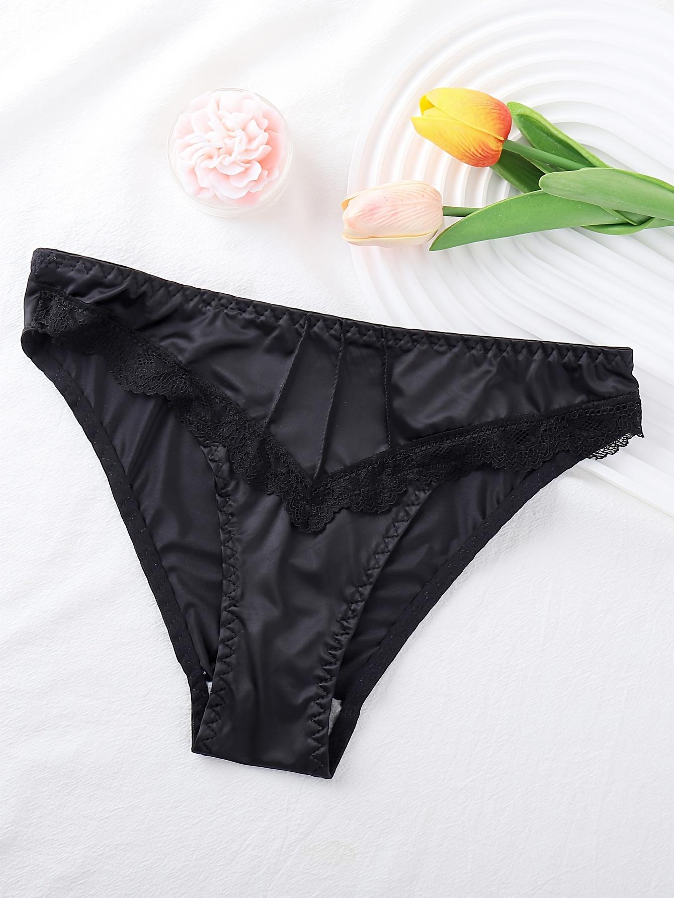 

Элегантные кружевные трусики с вышивкой, дышащие и удобные, бесшовные трусики, женское нижнее белье L чёрный