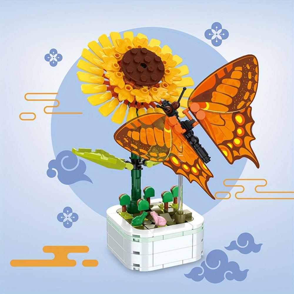 Building Block Flowers Potted Plants Sunflowers Tulips Fragrant Flower Decorations Puzzle Toys Holiday Gifts