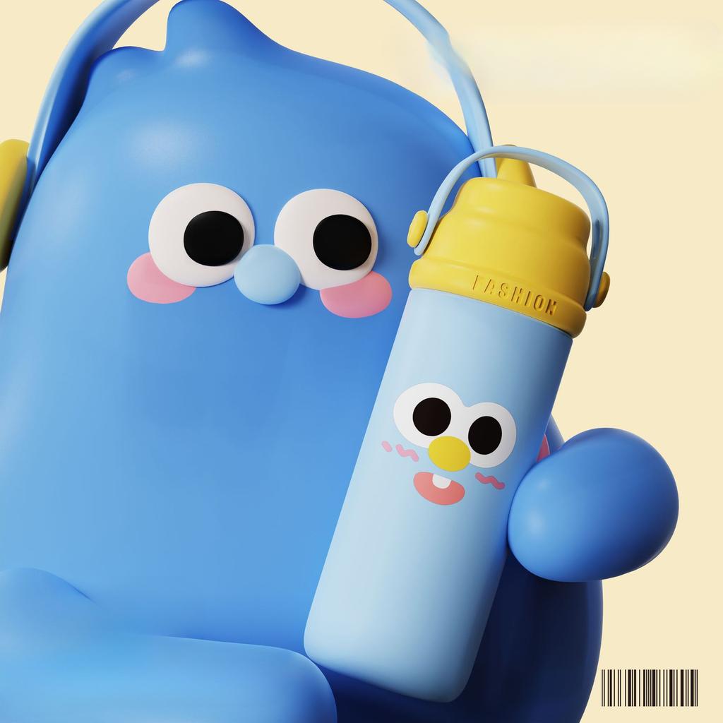 New Cartoon Water Cup Kids Portable Student Thermos Cup Portable Men and Women Stylish Vacuum Stainless Cup Durable