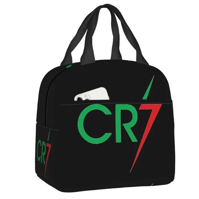 Cristiano Ronaldo World Cup Insulated Lunch Bag - Cartoon Bento Design, Oxford Cloth, Perfect for Campus and Office