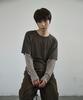 Seukeulaeteulpigsel Layered Border Long Sleeve [Brown]