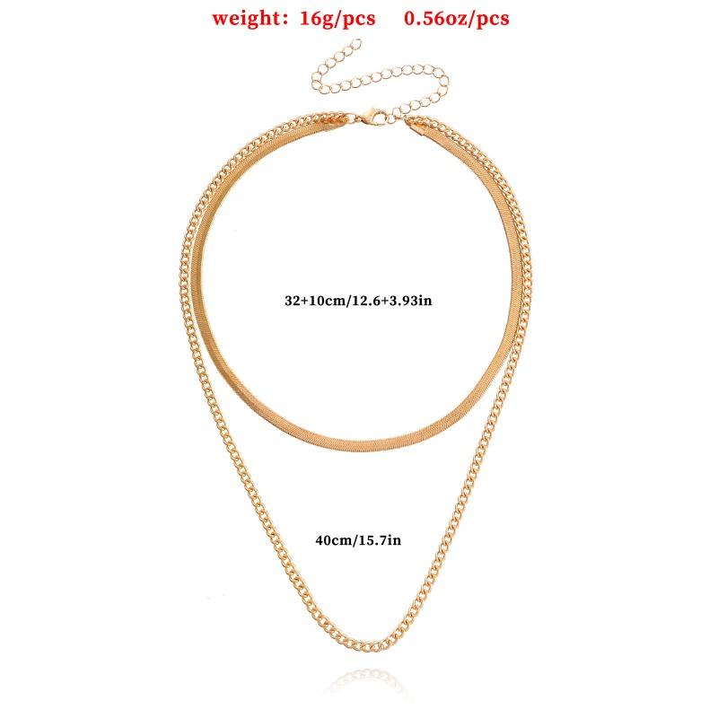 Simple Double-layer Small Hole Snake Bone Chain Necklace for Women Punk Style Trendyins Anchor Necklace
