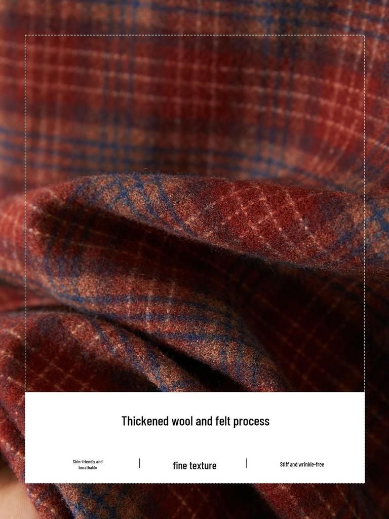 Women's Brushed Plaid Long Sleeve Shirt - Thickened & Warm, 2025 Autumn/Winter Collection