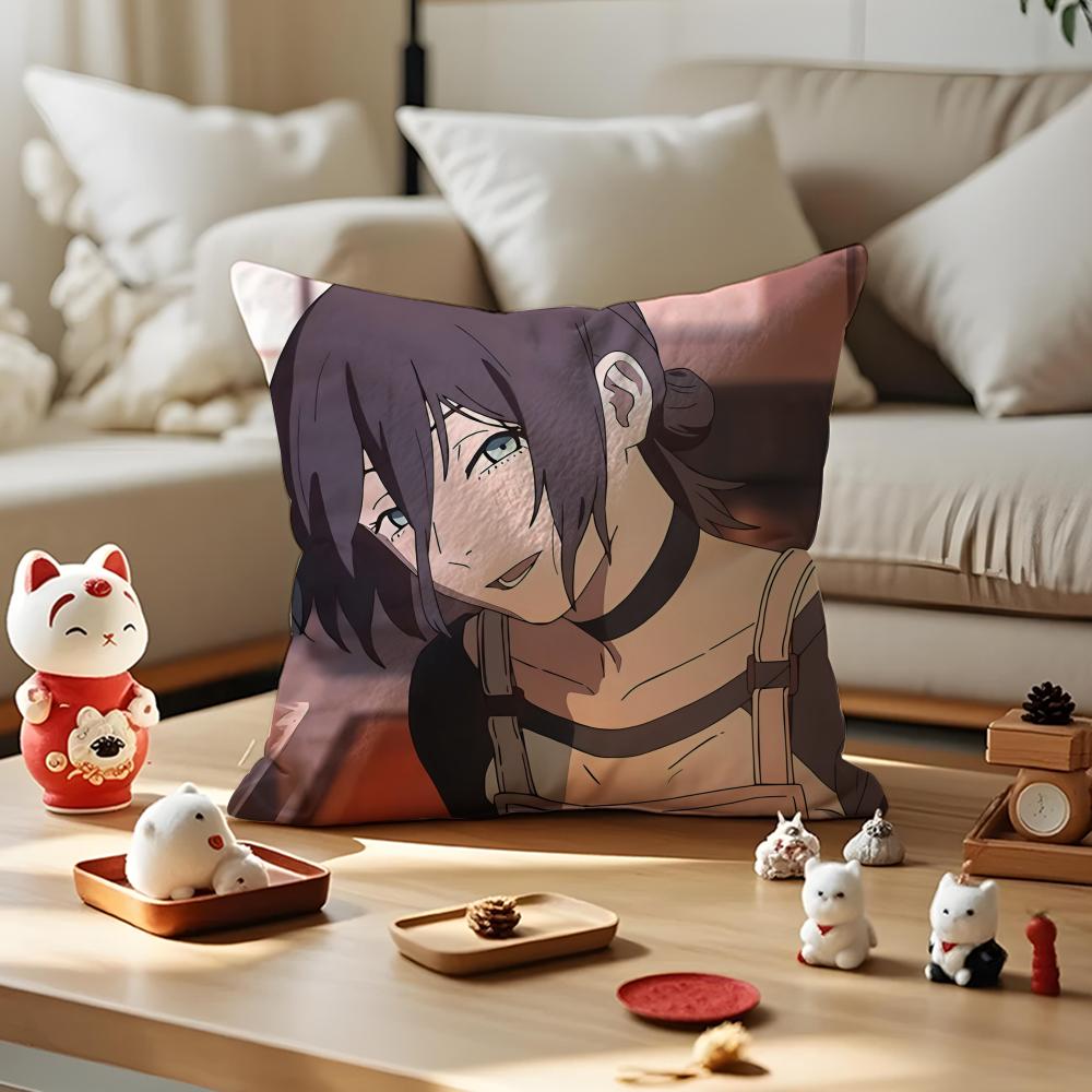 Anime R-Raze Chainsaw Sexy Pillow Case Silky Short Plush with Invisible Zipper Dustproof Sofa Cushion Cover for Home Decor