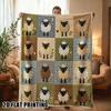 [2D FLAT PRINTING] 1pc Pastoral Colorful Checkered Black Face Little Sheep Floral Patchwork Theme Flannel Blanket - Large Size, Soft, Lightweight, And