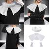 Victorian Ruffled Neck Cuff False Collar and Faux Wrist Cuffs Set for Halloween Costumes and Historical Role Play Event