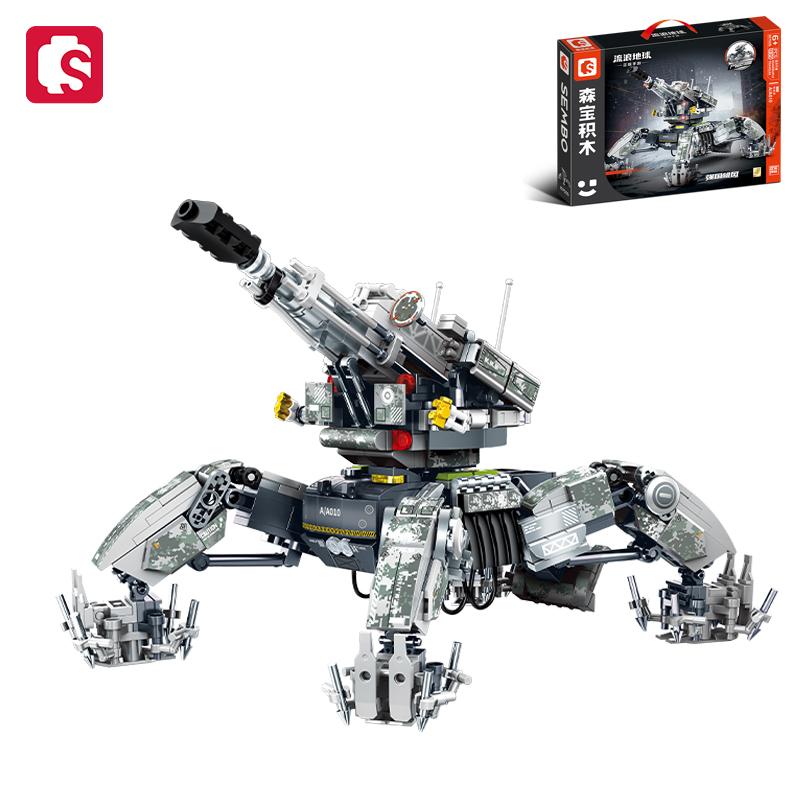 Non-Toxic Sembo Block The Wandering Earth Military Mecha Model Assembly Building Block Moc Robot Bricks Kids Toys For Children Christmas Gifts
