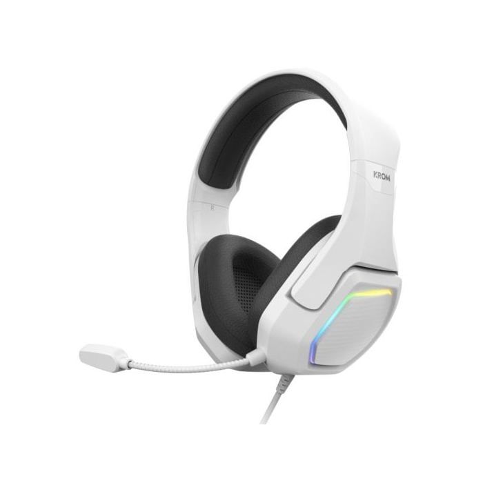 Casque Gaming - Krom - NXKROMKOPA71WH - Son virtuel 7.1 - Éclairage RVB - 50 mm