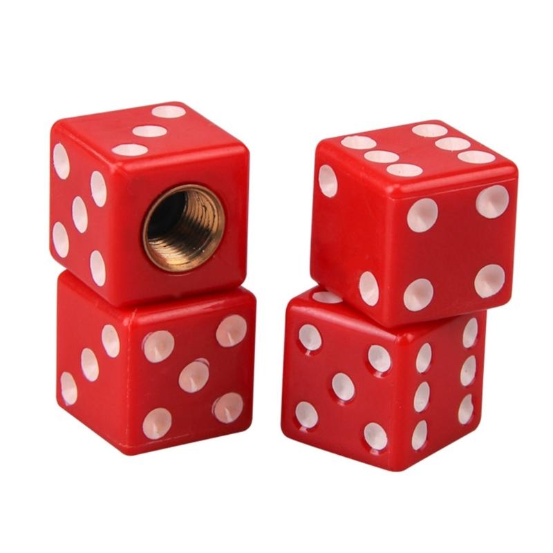 4Pieces Dices Tire Valve Stem Caps Tire Wheel Rim-Dust Cover fits-Cars,Trucks,Bikes,Motorcycles Tyre Valve Dust Caps