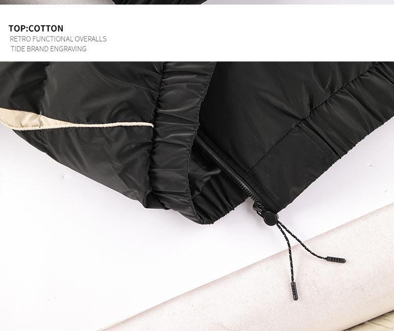 Amerikaans Geborduurde Katoenen Jas met Opstaande Kraag, Afneembare Capuchon en Retro Stijl – Dikke, Warme en Trendy Puffer Buitenjas.