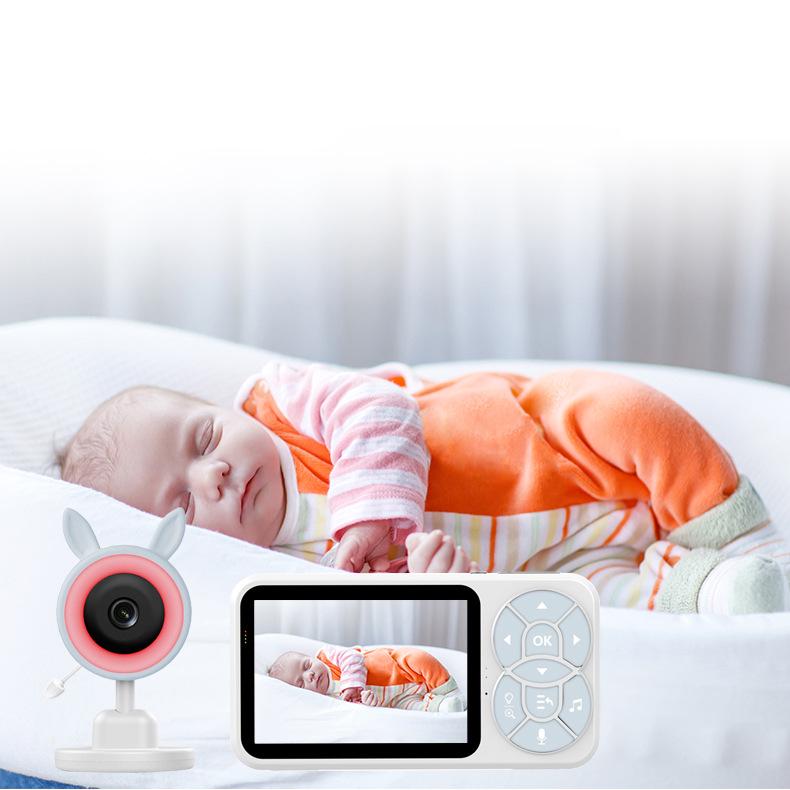 3.5" Baby Monitor with Color Display, Night Light, Temperature & Cry Detection, Two-Way Talk