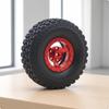 6 Pieces RC Wheel and Tire Set 1:12 Scale Wheels with Metal Hubs 71mm Red