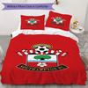 Southampton FC Muster Bettwäsche Steppdecken-Set Bettbezug Kissenbezug Heimdekoration Geburtstagsgeschenk (1 * Bettbezug + 2 * Kissenbezug ohne Füllung)