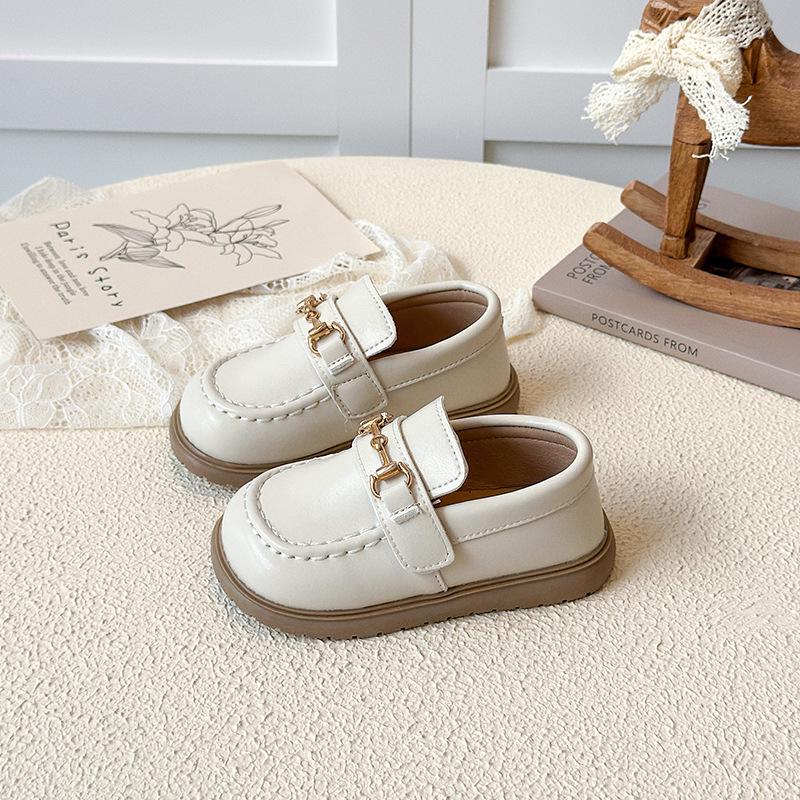 Girls' Slip-On Leather Princess Shoes - Spring/Autumn 2025, Korean Style, Soft Sole, Trendy for Little Girls